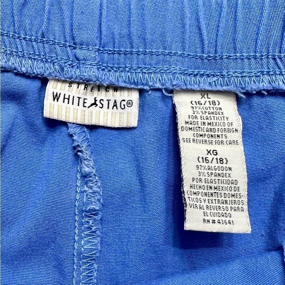 WHITE STAG, WOMENS, BLUE STRETCH CAPRIS. ELASTIC BACK WAISTBAND. SIZE XL(16-18) - Picture 6 of 7